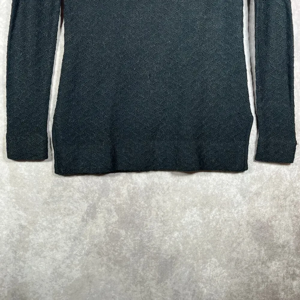 Tory Burch Sweater Womens Size XS Black Knit Wool‎ Blend Keyhole Neck Pullover